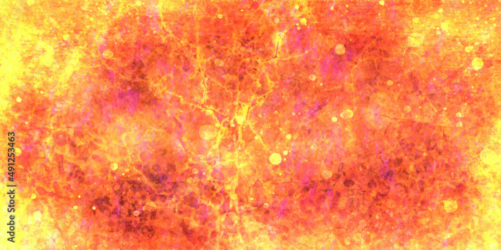 Wall mural abstract background with flames and golden and red marble background abstract design. red, orange an