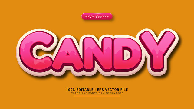 candy cartoon text style effect