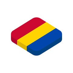 Moldova. National flag. Vector isometric flat 3D icon