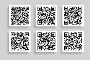 Collection of qr code stickers.