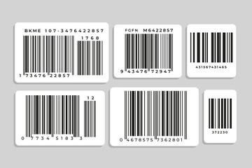 Barcode  label template scan striped code for digital identification. Bar code sticker.