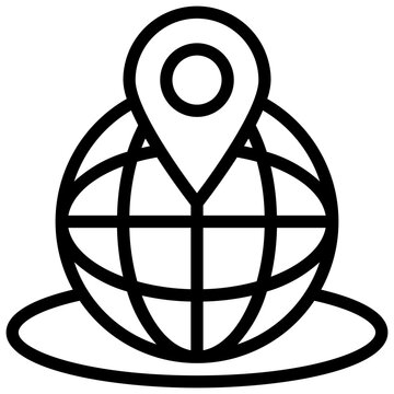 globe with location pin icon clip art preview