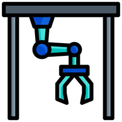 INDUSTRIAL ROBOT filled outline icon