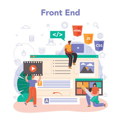 Front end developer concept. Website interface design improvement.