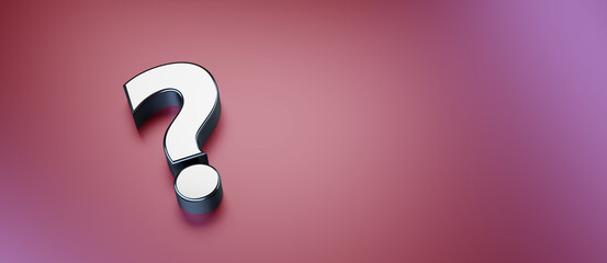 question mark as symbol in front of background - 3D Illustration