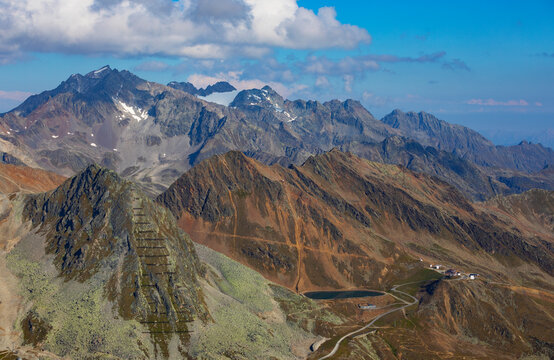 Avalanche barrier seen from Gaislachkogel mountain