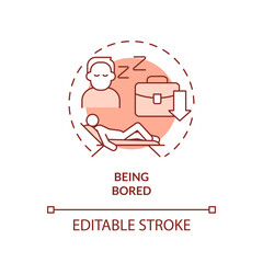 Fototapeta premium Being bored terracotta concept icon. Sign of wrong career abstract idea thin line illustration. Job dissatisfaction. Isolated outline drawing. Editable stroke. Arial, Myriad Pro-Bold fonts used