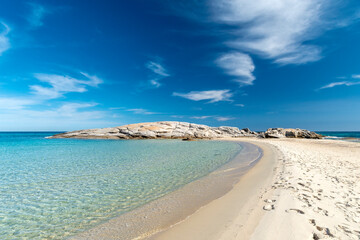 crystal clear water and white sand at Scoglio di Peppino beach