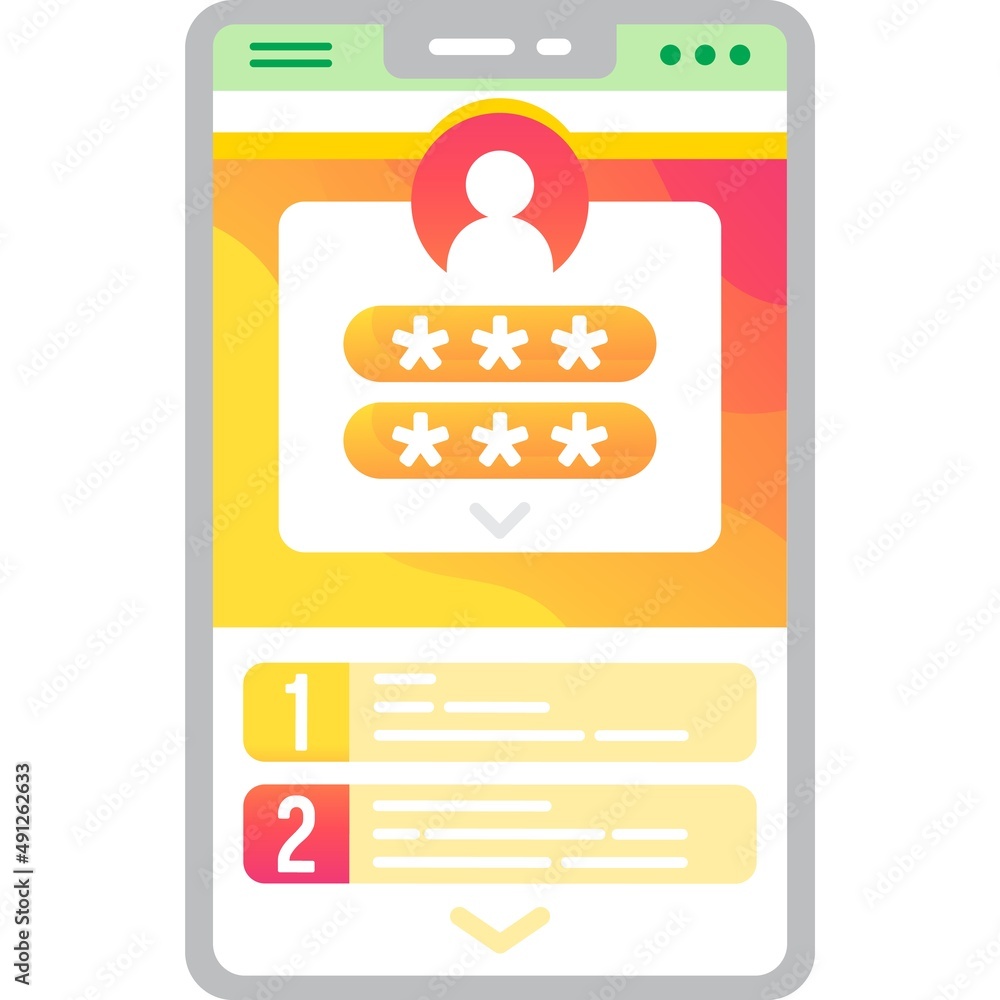 Poster smartphone with user profile vector icon isolated