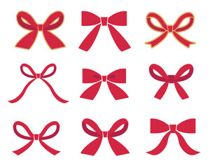Set of decorative bow for your design. Premium Vector