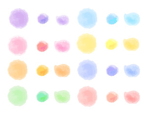 colorful watercolor blots isolated on white background
