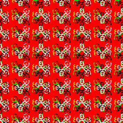 red seamless floral pattern