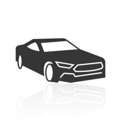 solid icons for Car side view and shadow,vector illustrations