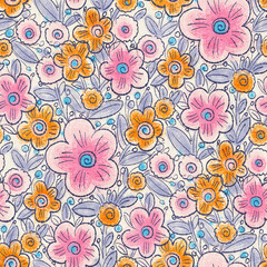 Seamless pattern with leaves