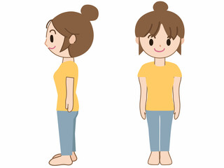 ル	骨盤矯正_姿勢良く立っているかわいい女性