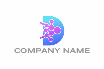 letter d logo design, link logo design, modern internet logo design