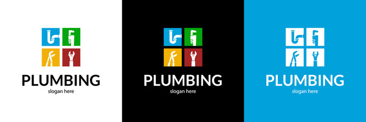 Colorful plumbing service logo