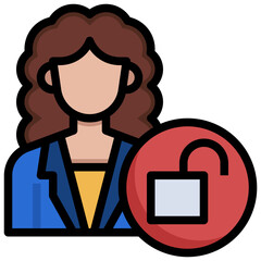 UNLOCK filled outline icon