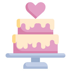 WEDDING CAKE flat icon