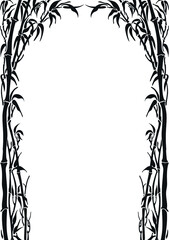 Naklejka premium bamboo arch, bamboo leaves, plants
