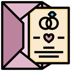 WEDDING CARD filled outline icon