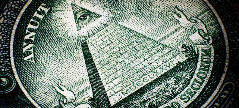All Seeing Eye on Back of Dollar Bill American Money