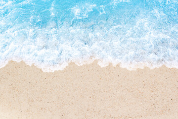 Fototapeta na wymiar Soft wave lapped the sandy beach