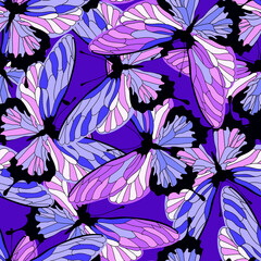 butterflies wing texture, seamless pattern background - 491270208
