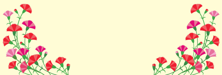 母の日 カーネーション フレーム バナー07/イエロー文字なし