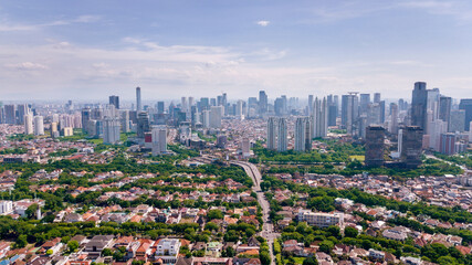 Beautiful Jakarta downtown with high rise buildings