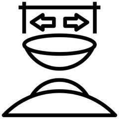 diameter outline icon