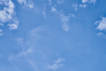 Beatiful blue sky with clouds on a sunny day