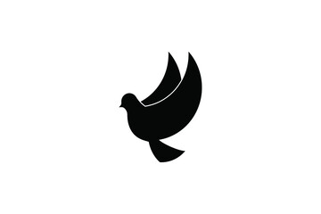 dove of peace isolated on white, vector illustration