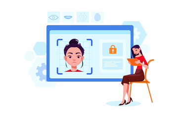 Biometric identification Illustration concept. Flat illustration isolated on white background