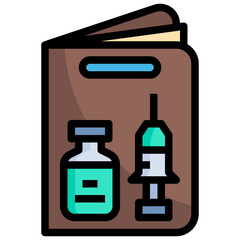 VACCINE PASSPORT filled outline icon