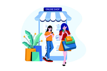 A girl looking for an item in an online shop