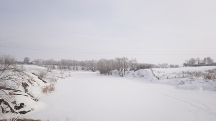 winter landscape with snow