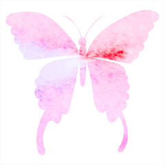 butterfly watercolor silhouette, isolated vector