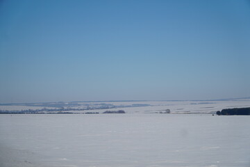 Panorama of the village in winter