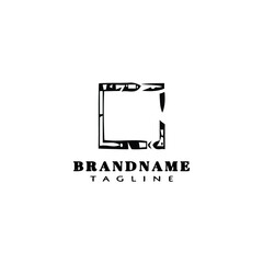 cute frame logo cartoon icon design template black isolated vector illustration