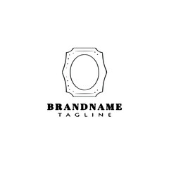 cute frame logo cartoon icon design template black isolated vector illustration
