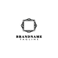 cute frame logo cartoon icon design template black isolated vector illustration