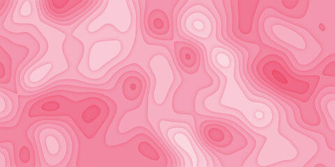 Banner with slime abstract background. Pink paper cut banner with 3D slime abstract background and pink waves layers. Light Pink curve line background pink vector overlap paper layer with white space.