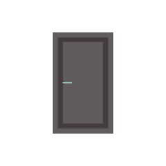 Grey door design standard, door isolated on white