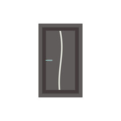 Grey door design with curve middle, door with a keyhole