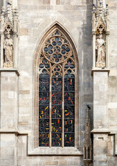 Window of a gothic cathedral - obrazy, fototapety, plakaty