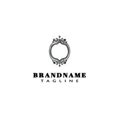 cute frame logo cartoon icon design template black isolated vector illustration