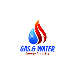 Creative Gas, Oil, and water logo, Pure drop water and gas oil