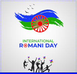 International Romani Day. 8 April. Template for background, banner, card, poster. vector illustration.