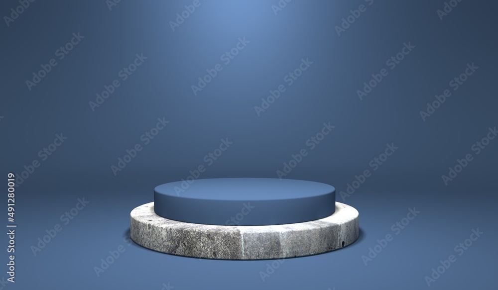 Poster abstract 3d render of podium staging showcase background